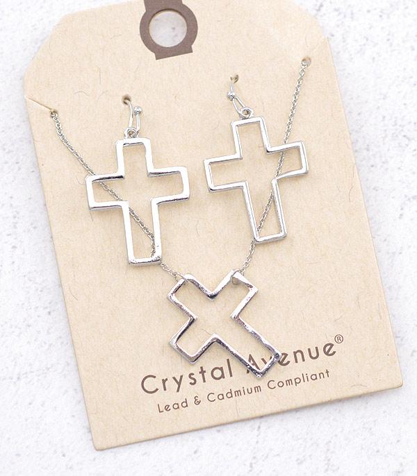 New Arrival :: Wholesale Cross Cut Out Necklace Set