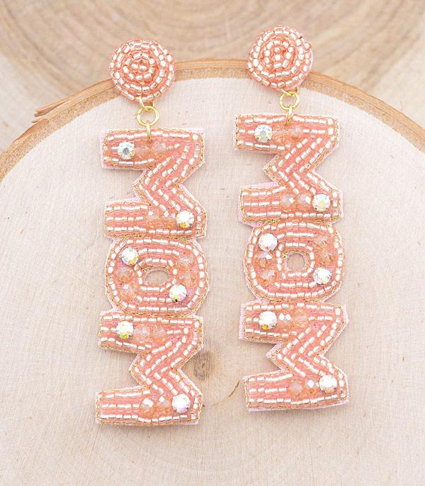 EARRINGS :: TRENDY EARRINGS :: Wholesale Seed Bead Mom Earrings