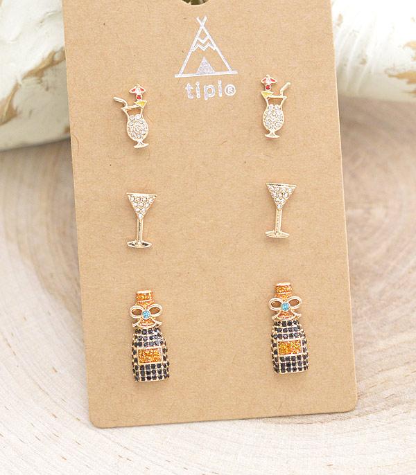 New Arrival :: Wholesale Tipi Brand Cocktail Earrings