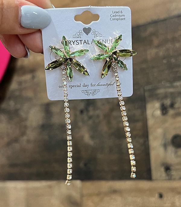 New Arrival :: Wholesale Rhinestone Palm Tree Earrings