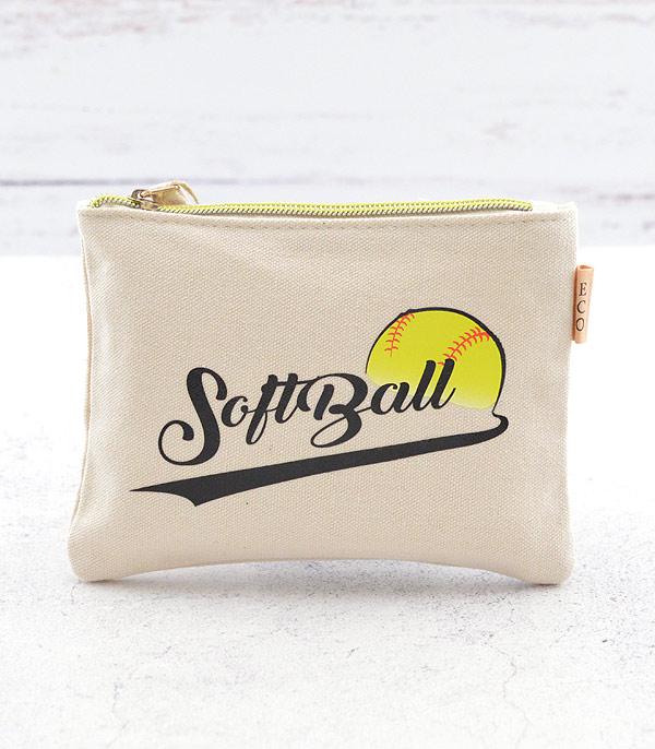 SPORTS THEME :: BASEBALL | SOFTBALL :: Wholesale Softball Cotton Eco Pouch