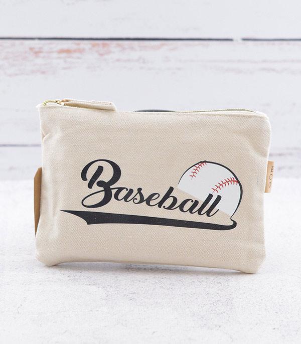 HANDBAGS :: WALLETS | SMALL ACCESSORIES :: Wholesale Baseball Cotton Eco Pouch