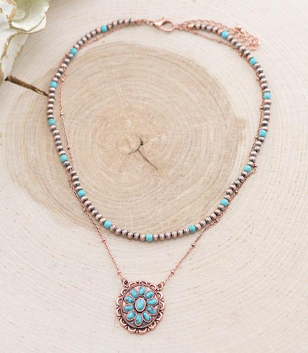 NECKLACES :: TRENDY :: Wholesale Western Concho Navajo Layered Necklace