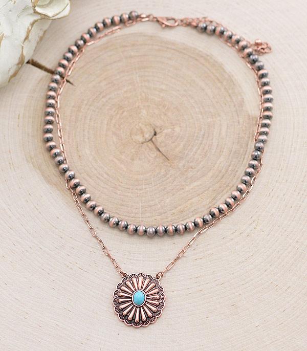 NECKLACES :: TRENDY :: Wholesale Western Concho Navajo Pearl Necklace