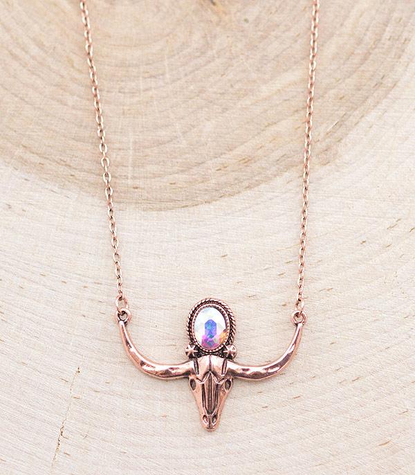 NECKLACES :: CHAIN WITH PENDANT :: Wholesale Western Cow Head Necklace