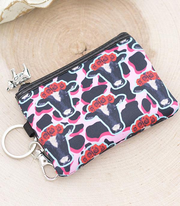 HANDBAGS :: WALLETS | SMALL ACCESSORIES :: Wholesale Tipi Brand Cow Print Coin Purse