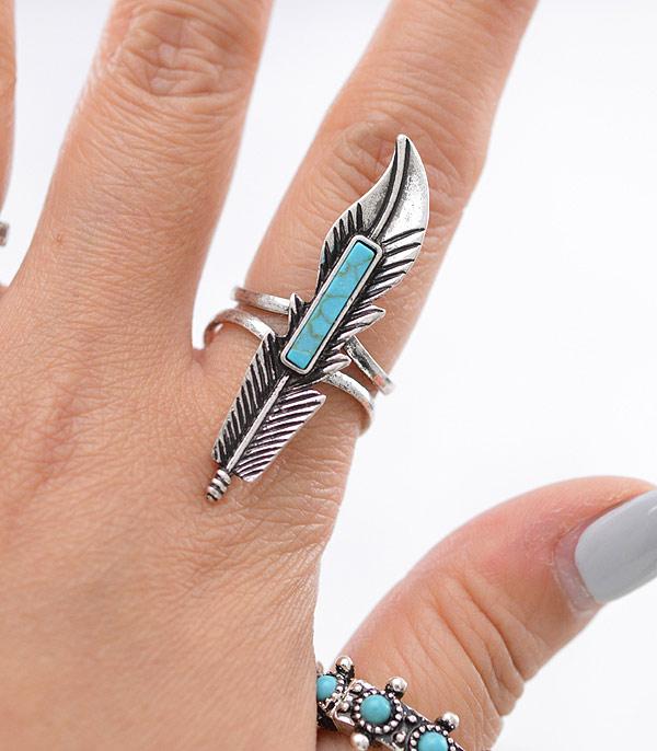 RINGS :: Turquoise Feather Ring