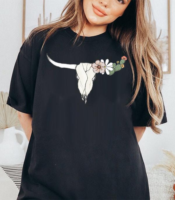 GRAPHIC TEES :: GRAPHIC TEES :: Western Steer Head Oversized Tshirt