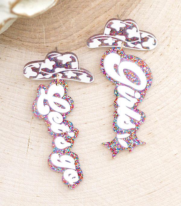 EARRINGS :: WESTERN POST EARRINGS :: Wholesale Lets Go Girls Glitter Earrings