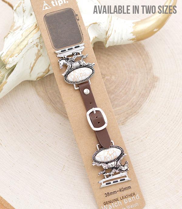 <font color=BLUE>WATCH BAND/ GIFT ITEMS</font> :: SMART WATCH BAND :: Western Tipi Brand Cowboy Bronco Watch Band