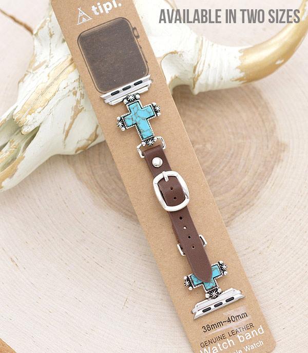 <font color=BLUE>WATCH BAND/ GIFT ITEMS</font> :: SMART WATCH BAND :: Wholesale Western Turquoise Cross Watch Band