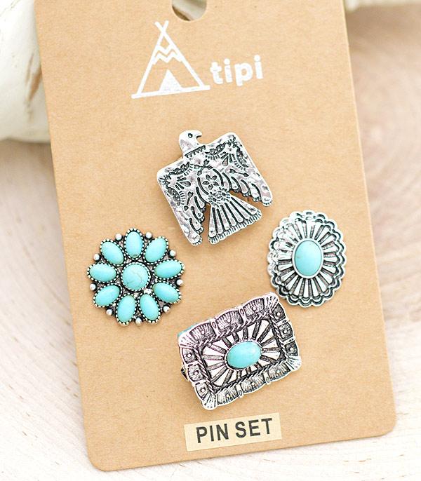 New Arrival :: Wholesale Tipi Thunderbird Concho Pin Set