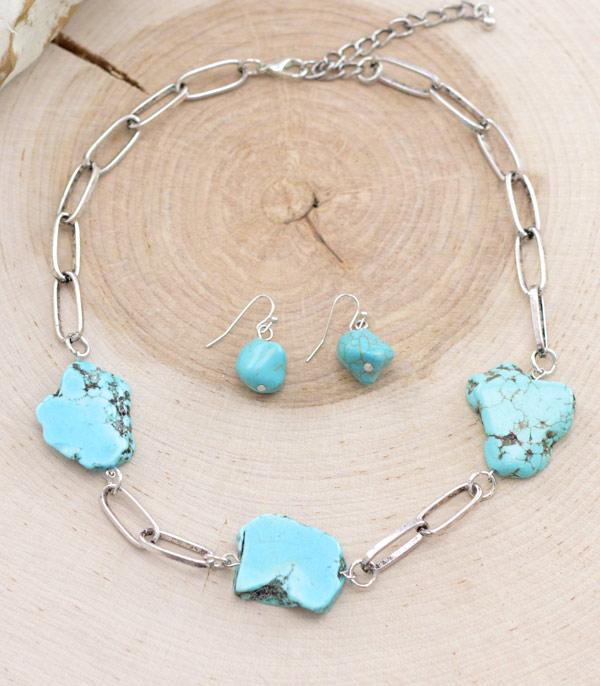 NECKLACES :: TRENDY :: Wholesale Tipi Turquoise Semi Stone Necklace