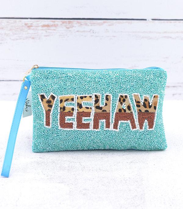 HANDBAGS :: WALLETS | SMALL ACCESSORIES :: Wholesale Yeehaw Beaded Wristlet Bag