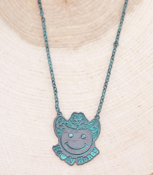 NECKLACES :: CHAIN WITH PENDANT :: Wholesale Howdy Honey Smile Face Necklace