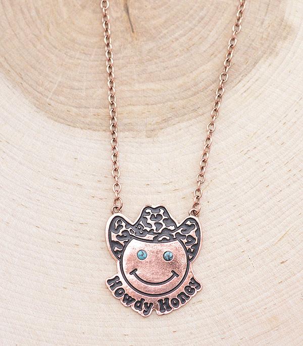 NECKLACES :: CHAIN WITH PENDANT :: Wholesale Howdy Honey Smile Face Necklace