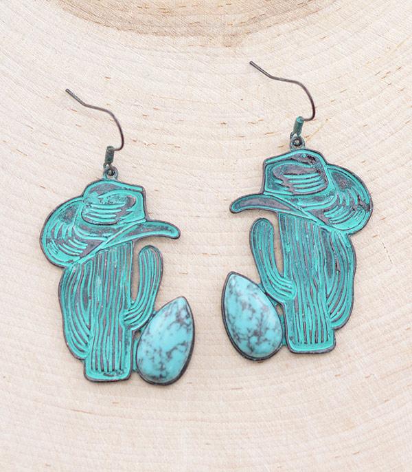 <font color=black>SALE ITEMS</font> :: JEWELRY :: Earrings :: Wholesale Turquoise Cactus Earrings