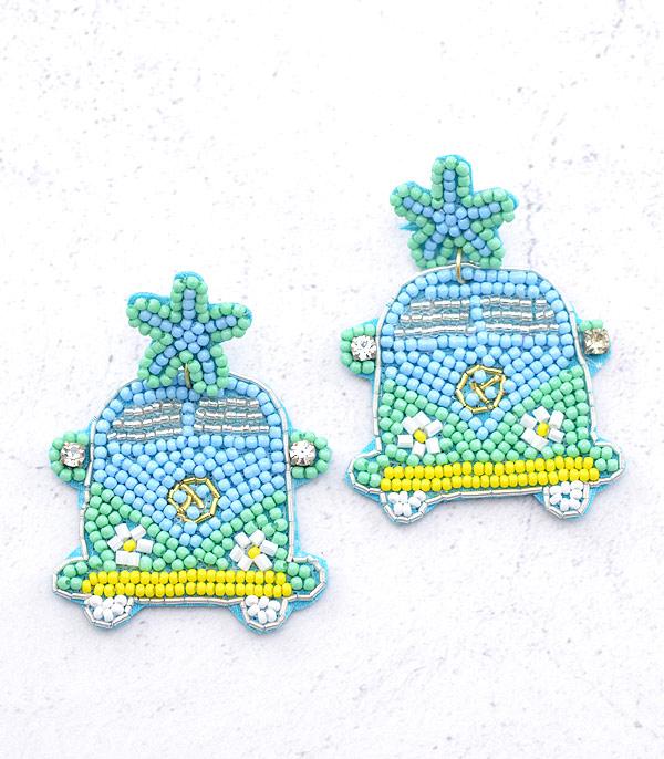 EARRINGS :: TRENDY EARRINGS :: Wholesale Seed Bead Retro Van Earrings