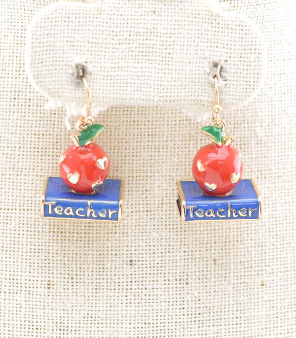 EARRINGS :: TRENDY EARRINGS :: Wholesale Teacher Theme Dangle Earrings