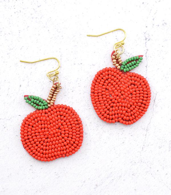 EARRINGS :: TRENDY EARRINGS :: Wholesale Teacher Theme Apple Earrings