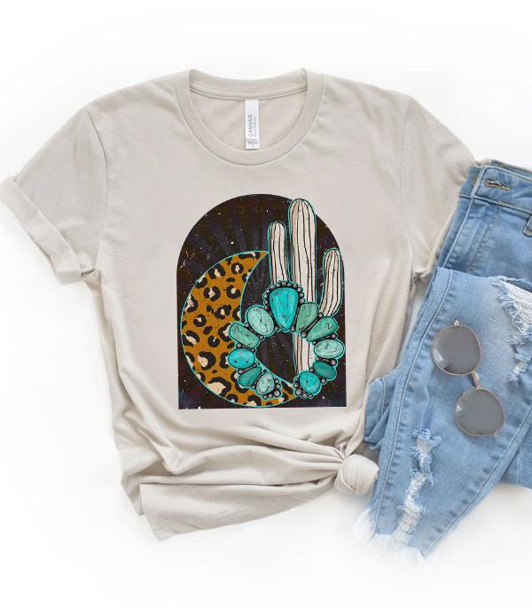 GRAPHIC TEES :: GRAPHIC TEES :: Wholesale Western Leopard Moon Bella Canvas Tshirt