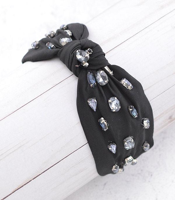 HATS I HAIR ACC :: HAIR ACCESSORIES :: Wholesale Top Knot Embellished Headband