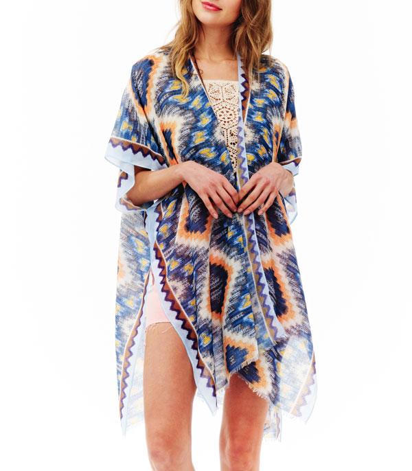 KIMONO I SCARVES :: KIMONO / PONCHO :: Wholesale Aztec Pattern Summer Kimono