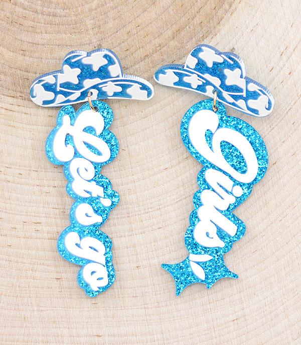 EARRINGS :: WESTERN POST EARRINGS :: Wholesale Lets Go Girls Glitter Earrings