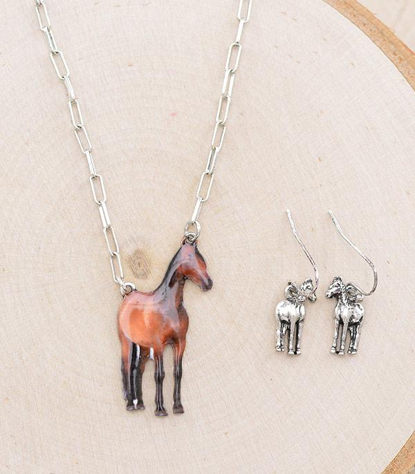 NECKLACES :: CHAIN WITH PENDANT :: Wholesale Horse Pendant Necklace Set