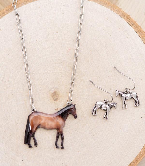 NECKLACES :: CHAIN WITH PENDANT :: Wholesale Horse Pendant Necklace Set