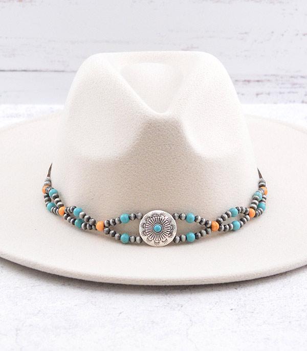 HATS I HAIR ACC :: HAT ACCESSORIES :: Wholesale Western Navajo Pearl Bead Hat Band