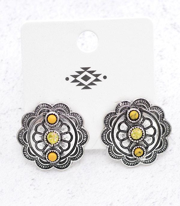 EARRINGS :: WESTERN POST EARRINGS :: Wholesale Western Concho Earrings