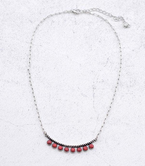 NECKLACES :: CHAIN WITH PENDANT :: Wholesale Western Semi Stone Collar Necklace