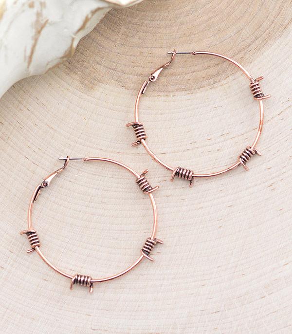 New Arrival :: Wholesale Western Barbwire Hoop Earrings