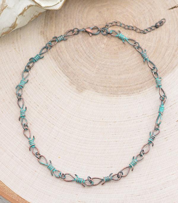 New Arrival :: Wholesale Western Barbwire Chain Necklace