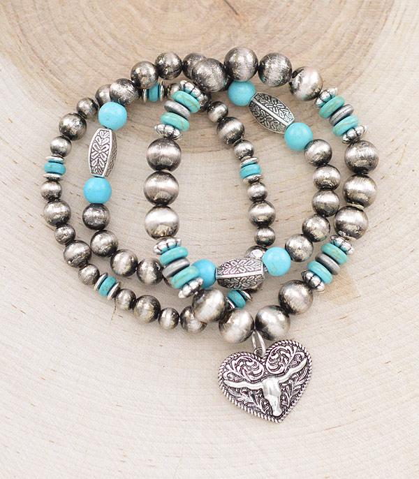 BRACELETS :: STRETCH-BEAD :: Wholesale Western Navajo Pearl Bracelet Set