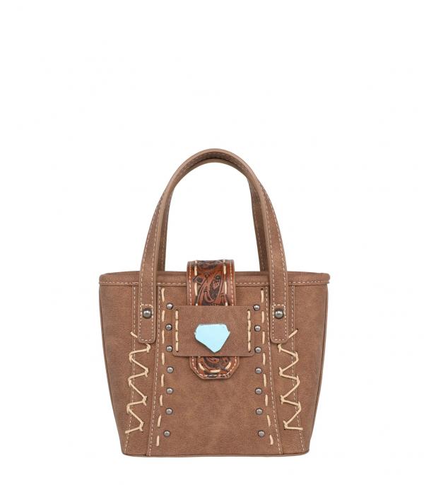New Arrival :: Wholesale Montana West Tooled Small Tote Crossbody