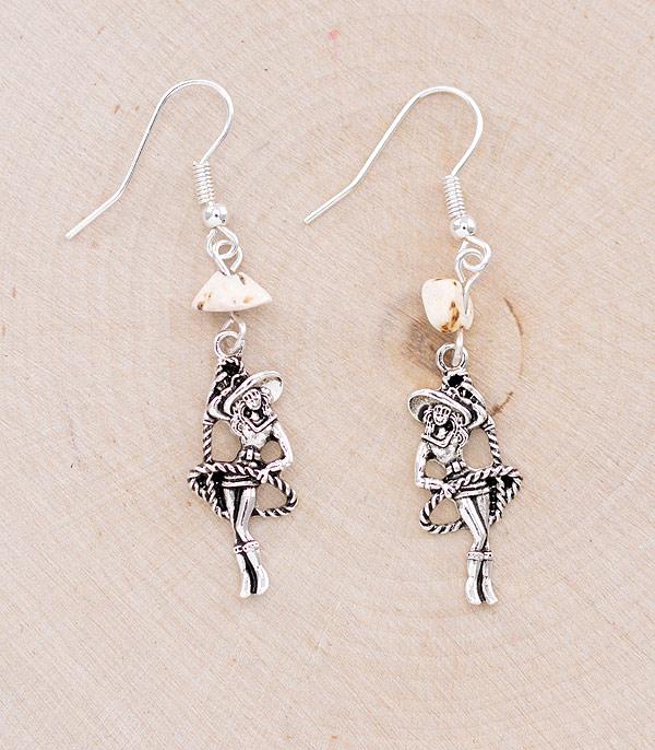 EARRINGS :: TRENDY EARRINGS :: Wholesale Western Cowgirl Dangle Earrings