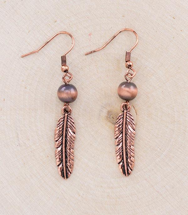 EARRINGS :: TRENDY EARRINGS :: Wholesale Western Feather Dangle Earrings