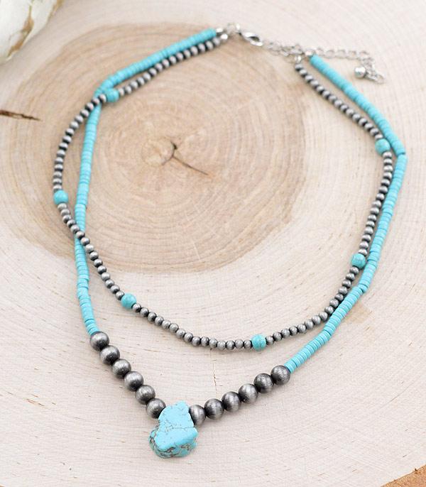 NECKLACES :: WESTERN TREND :: Wholesale Navajo Turquoise Layered Necklace