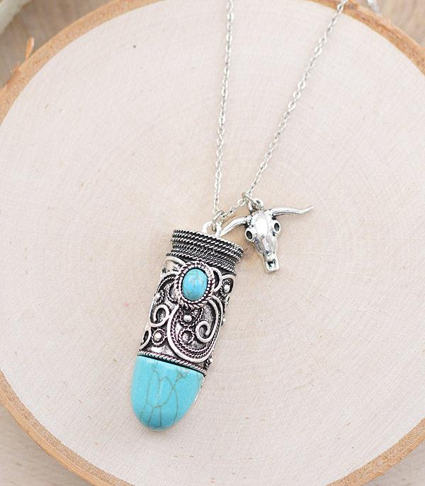 NECKLACES :: CHAIN WITH PENDANT :: Wholesale Western Turquoise Pendant Necklace