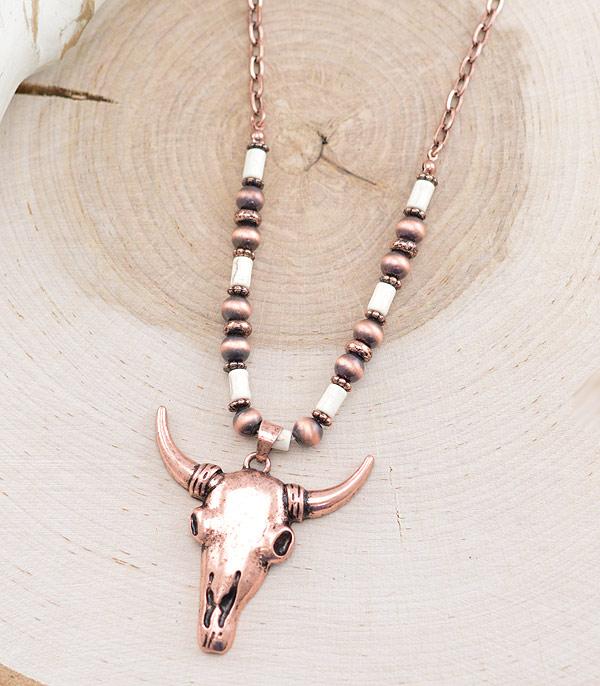 NECKLACES :: WESTERN TREND :: Wholesale Western Steer Head Pendant Necklace