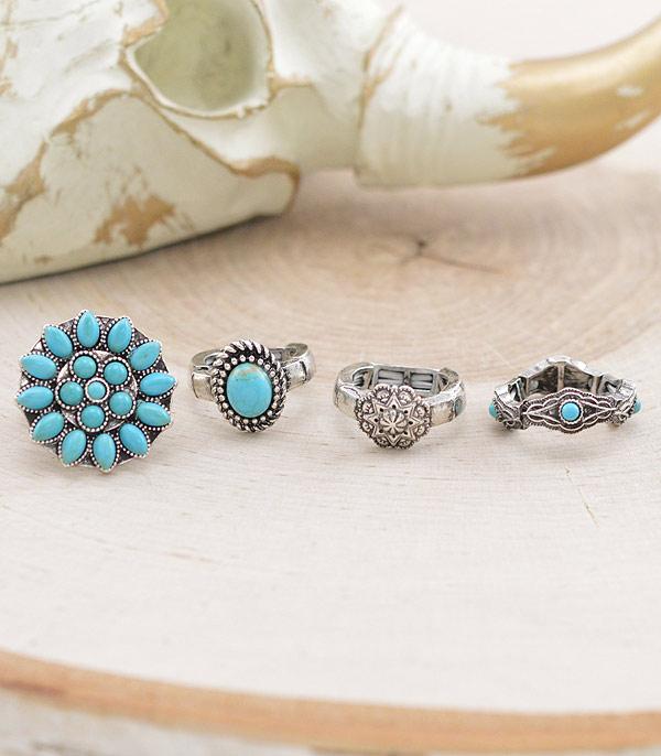 RINGS :: Wholesale Western Turquoise Ring Set