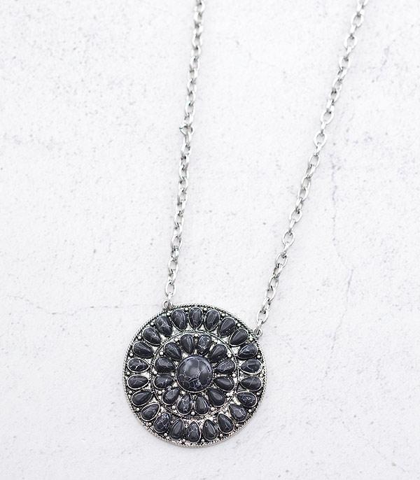 NECKLACES :: CHAIN WITH PENDANT :: Wholesale Western Concho Pendant Necklace