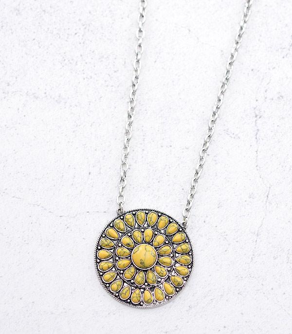 NECKLACES :: CHAIN WITH PENDANT :: Wholesale Western Concho Pendant Necklace