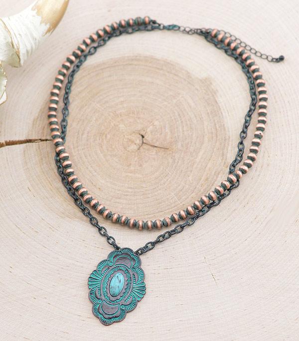 NECKLACES :: WESTERN TREND :: Wholesale Western Concho Navajo Layered Necklace