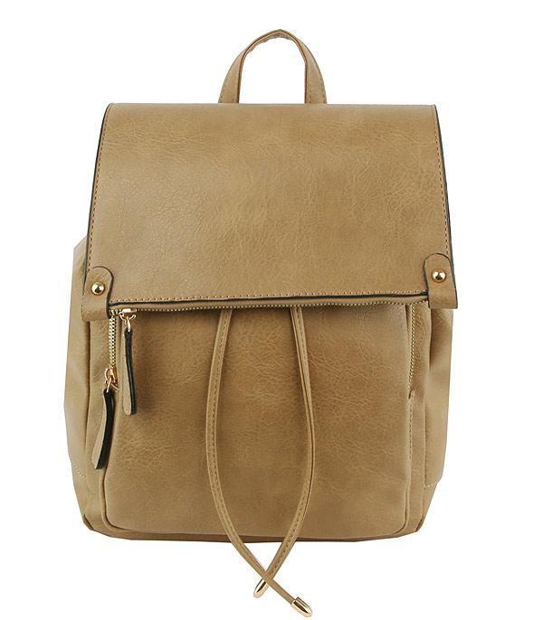 HANDBAGS :: BACKPACK l SLING BAG :: Wholesale Faux Leather Everyday Fashion Backpack