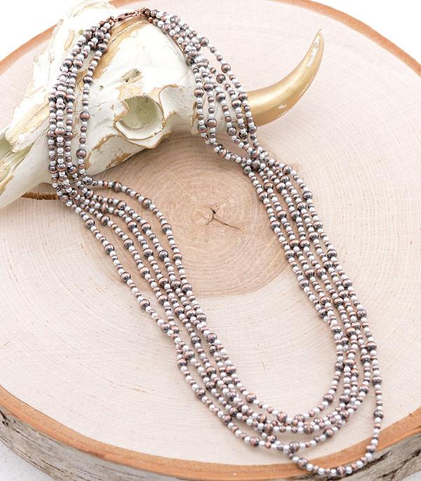 New Arrival :: Wholesale Western Navajo Pearl Layered Necklace