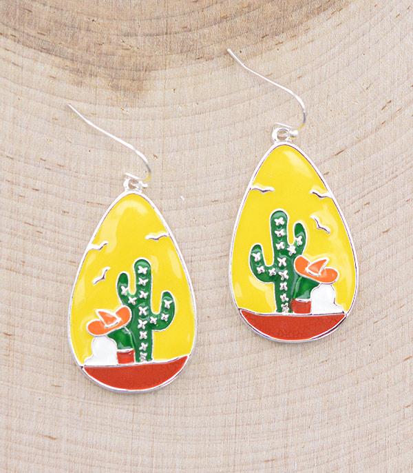 EARRINGS :: WESTERN HOOK EARRINGS :: Wholesale Western Cactus Desert Earrings