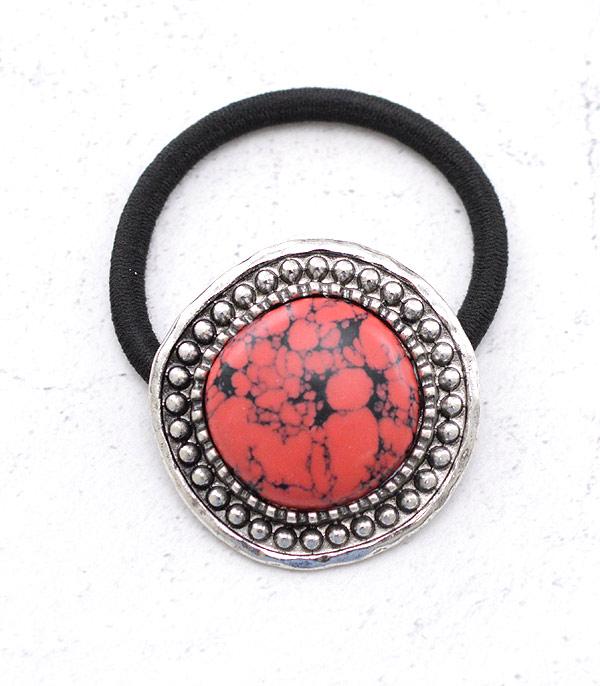 HATS I HAIR ACC :: HAIR ACCESSORIES :: Wholesale Western Semi Stone Ponytail Holder